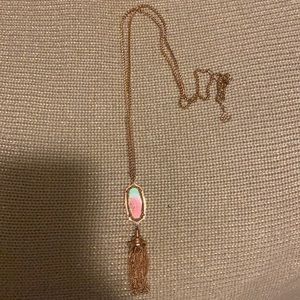Rayne rose gold small pendant long necklace